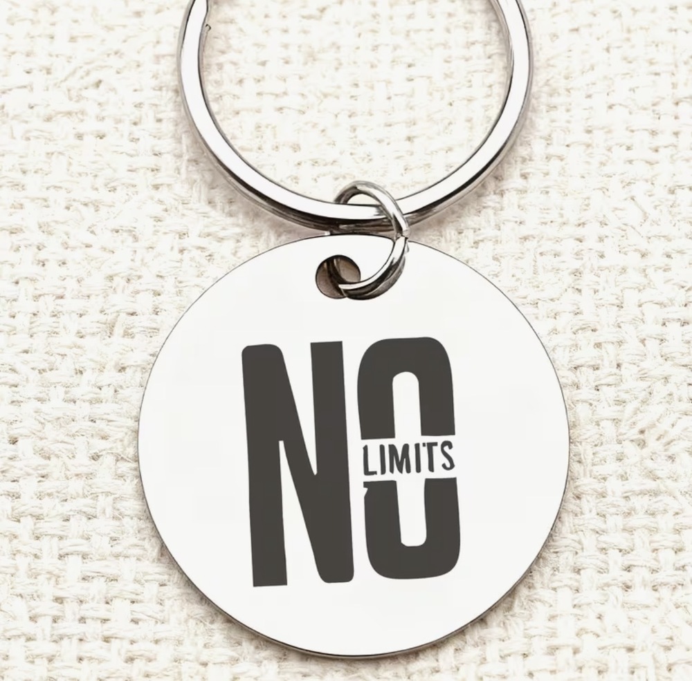 3/$25 No Limits Motivational Inspiration Stainless Steel Keychain NEW